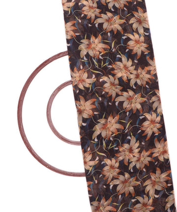 black colour floral print georgette fabric